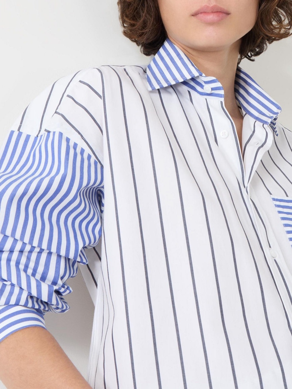 WNU WITH NOTHING UNDERNEATH
Weekend Patchwork Striped Organic Cotton Shirt (131)